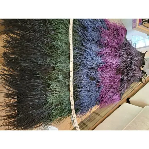 Cynthia Rowley Ivy Ombre Ostrich Feather Dress Sz M RETAIL $795 NWT - Picture 9 of 10